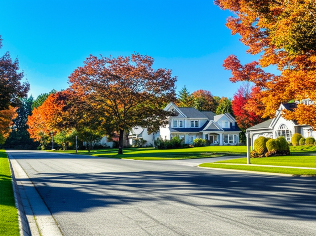 Beautiful suburban neighborhood in Westchester County, NY