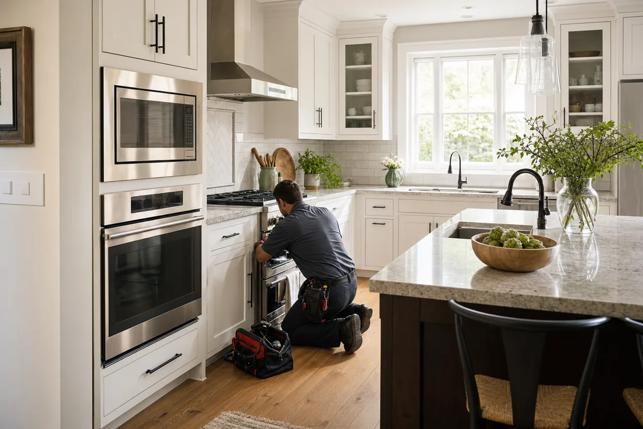 A Bedford estate kitchen with built-in Sub-Zero and Wolf appliances